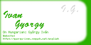 ivan gyorgy business card